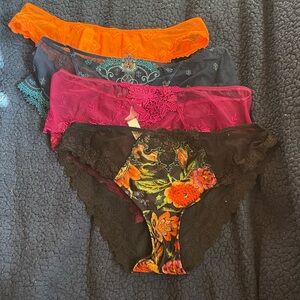 Lise charmel Floral and Lace Panty Set bundle of 4